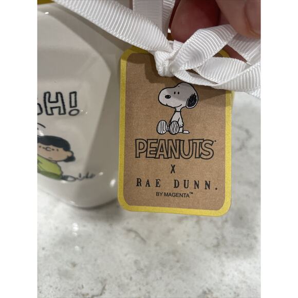 FOOTBALL SEASON Peanuts X Rae Dunn Lucy Charlie Brown AAUGH! Snatch Kick Mug NEW - Picture 3 of 6